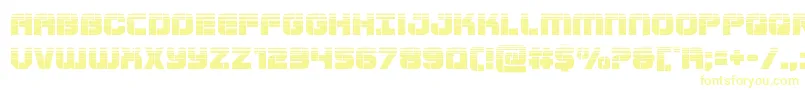 フォントSupersubmarinehalf – 白い背景に黄色の文字