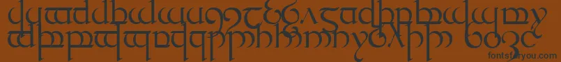 TengwarQuenya1 Font – Black Fonts on Brown Background