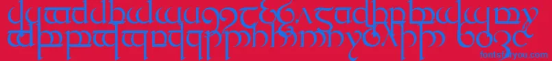 TengwarQuenya1 Font – Blue Fonts on Red Background