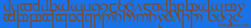 TengwarQuenya1 Font – Brown Fonts on Blue Background