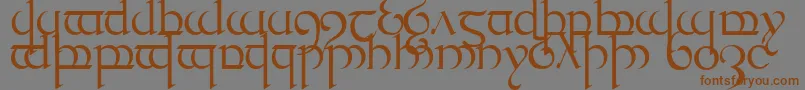 Шрифт TengwarQuenya1 – коричневые шрифты на сером фоне