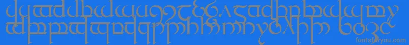 TengwarQuenya1 Font – Gray Fonts on Blue Background