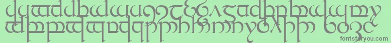 フォントTengwarQuenya1 – 緑の背景に灰色の文字