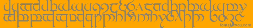 TengwarQuenya1-Schriftart – Graue Schriften auf orangefarbenem Hintergrund