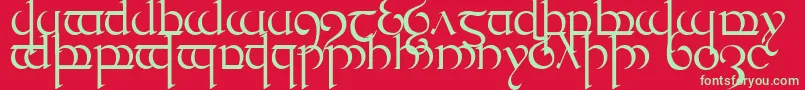TengwarQuenya1 Font – Green Fonts on Red Background