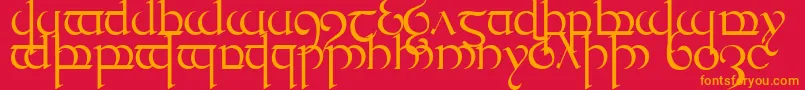 fuente TengwarQuenya1 – Fuentes Naranjas Sobre Fondo Rojo