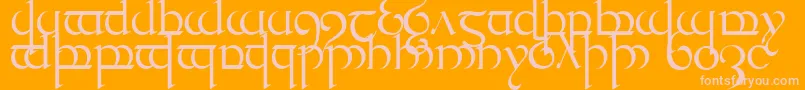 Шрифт TengwarQuenya1 – розовые шрифты на оранжевом фоне