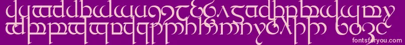 TengwarQuenya1 Font – Pink Fonts on Purple Background