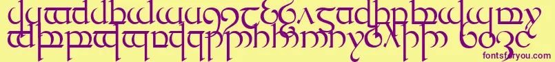 TengwarQuenya1 Font – Purple Fonts on Yellow Background