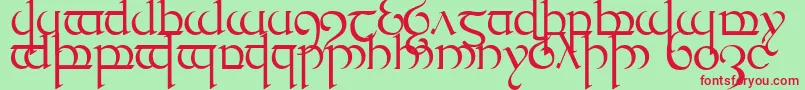 Шрифт TengwarQuenya1 – красные шрифты на зелёном фоне