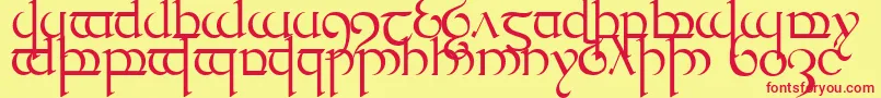 TengwarQuenya1 Font – Red Fonts on Yellow Background