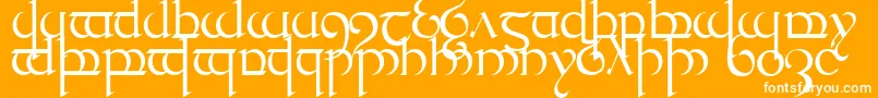 Czcionka TengwarQuenya1 – białe czcionki na pomarańczowym tle