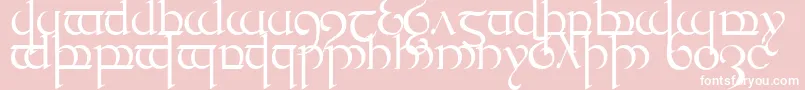 TengwarQuenya1-Schriftart – Weiße Schriften auf rosa Hintergrund