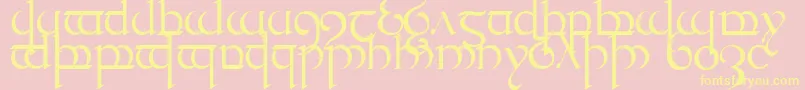 TengwarQuenya1 Font – Yellow Fonts on Pink Background
