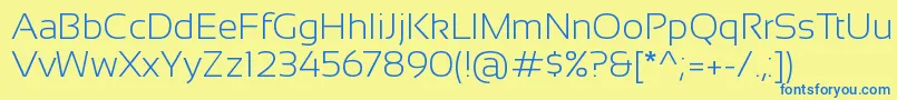 SansationLight Font – Blue Fonts on Yellow Background