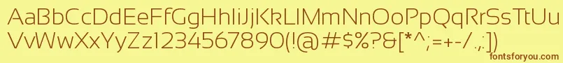 SansationLight Font – Brown Fonts on Yellow Background
