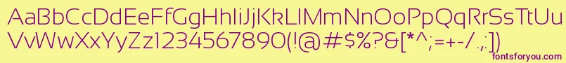 SansationLight Font – Purple Fonts on Yellow Background