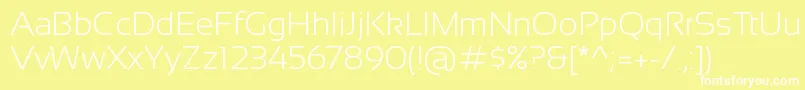 Шрифт SansationLight – белые шрифты на жёлтом фоне