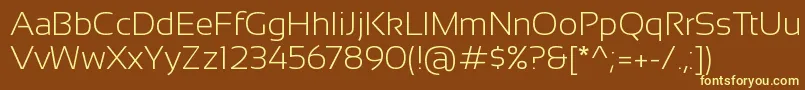 SansationLight Font – Yellow Fonts on Brown Background