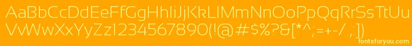 フォントSansationLight – オレンジの背景に黄色の文字