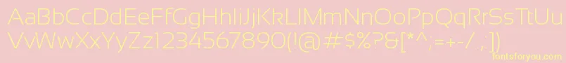 SansationLight-Schriftart – Gelbe Schriften auf rosa Hintergrund