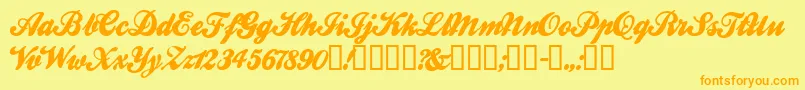 Ballw Font – Orange Fonts on Yellow Background