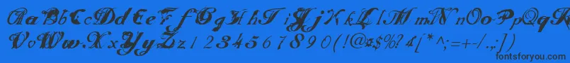 Scrit-Schriftart – Schwarze Schriften auf blauem Hintergrund