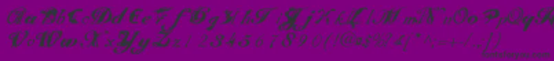 Scrit-Schriftart – Schwarze Schriften auf violettem Hintergrund