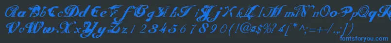 Scrit Font – Blue Fonts on Black Background