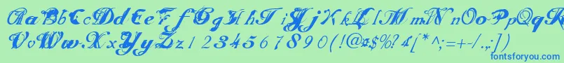 Scrit Font – Blue Fonts on Green Background