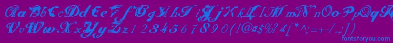 Scrit Font – Blue Fonts on Purple Background