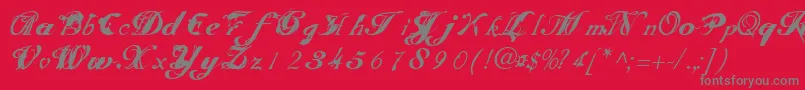 Scrit Font – Gray Fonts on Red Background