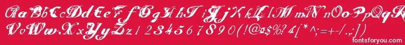 Scrit Font – White Fonts on Red Background