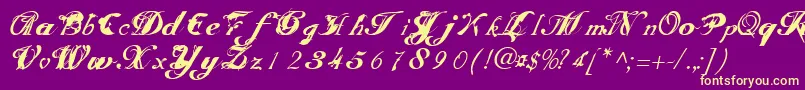 Scrit Font – Yellow Fonts on Purple Background