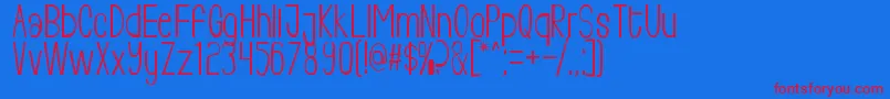 Police Livingfree – polices rouges sur fond bleu