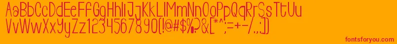 Livingfree-Schriftart – Rote Schriften auf orangefarbenem Hintergrund