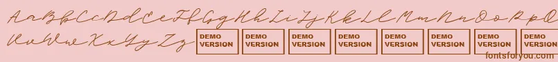 Шрифт ScandiloverScript – коричневые шрифты на розовом фоне
