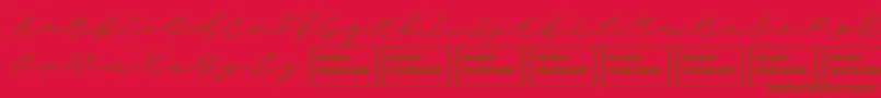 ScandiloverScript Font – Brown Fonts on Red Background