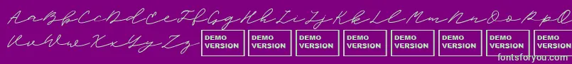Шрифт ScandiloverScript – зелёные шрифты на фиолетовом фоне