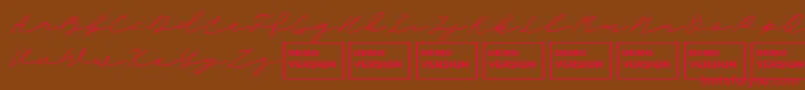 ScandiloverScript Font – Red Fonts on Brown Background
