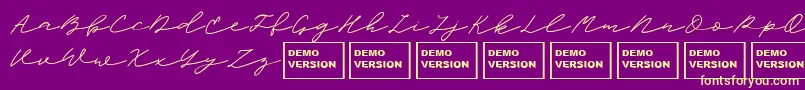 Шрифт ScandiloverScript – жёлтые шрифты на фиолетовом фоне