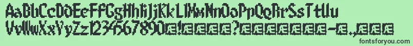 8bitlim Font – Black Fonts on Green Background