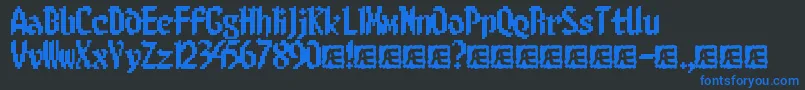 8bitlim Font – Blue Fonts on Black Background