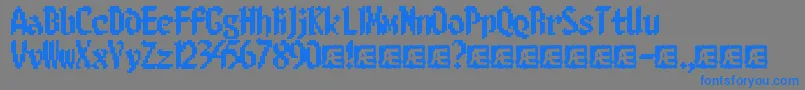 8bitlim-Schriftart – Blaue Schriften auf grauem Hintergrund