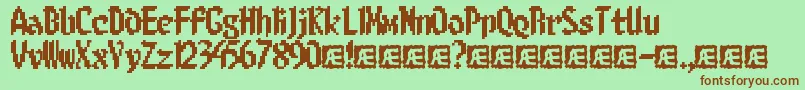 8bitlim Font – Brown Fonts on Green Background