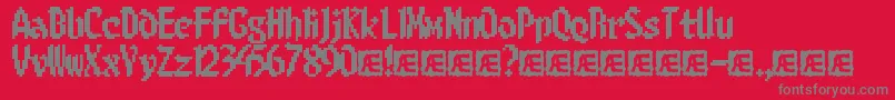 フォント8bitlim – 赤い背景に灰色の文字