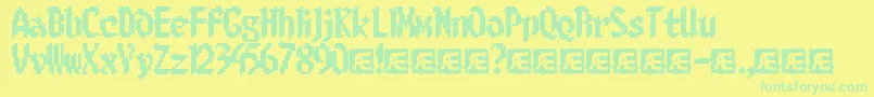 8bitlim Font – Green Fonts on Yellow Background