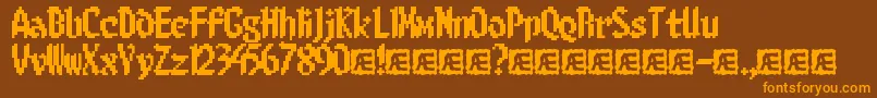 8bitlim Font – Orange Fonts on Brown Background