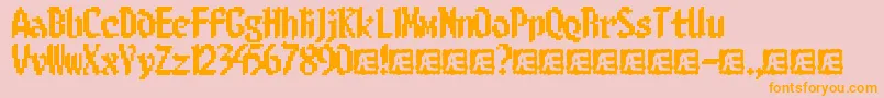 8bitlim Font – Orange Fonts on Pink Background