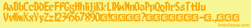 8bitlim Font – Orange Fonts on Yellow Background